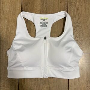 Tek Gear White Zip-Front Sports Bra